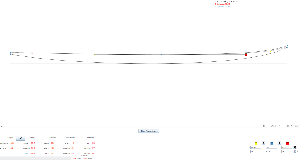 ロッカーと各部分の厚み