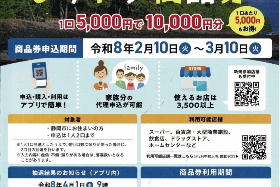 しずトク商品券使えます。